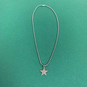 Steel Star Pendant Choker Necklace